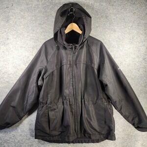 Pacific Trail Men Black Fleece Lined Hooded Parka Jacket XL Full Zip Windbreaker